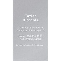 Vertical Contemporary Initial Double Sided Shimmer Contact Cards