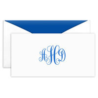 Monogram Folded Monarch Cards - Raised Ink