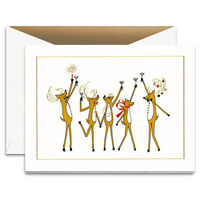 Toasting Reindeer Folded Holiday Cards