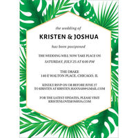 Tropical Leaves Postponement Cards