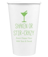 Shaken or Stir Crazy Paper Coffee Cups