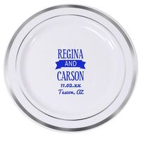 Celebration Couple Premium Banded Plastic Plates