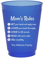 Mom's Rules Wash Your Hands Colored Shatterproof Cups