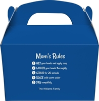 Mom's Rules Wash Your Hands Gable Favor Boxes