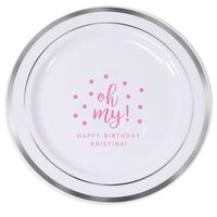 Confetti Dots Oh My Premium Banded Plastic Plates