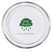 Baby Shower Cloud Premium Banded Plastic Plates