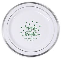 Confetti Dots Merry and Bright Premium Banded Plastic Plates