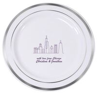 Design Your Own Skyline Premium Banded Plastic Plates