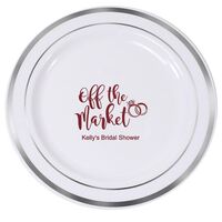 Off The Market Rings Premium Banded Plastic Plates