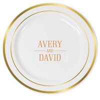 Modern Couple Detail Premium Banded Plastic Plates
