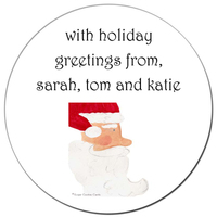 Santa Face Round Gift Stickers