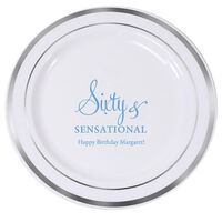 Sixty & Sensational Premium Banded Plastic Plates