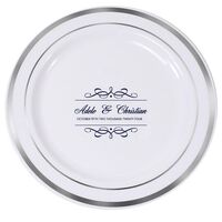 Royal Flourish Framed Names and Text Premium Banded Plastic Plates