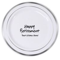 Studio Happy Retirement Premium Banded Plastic Plates