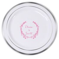Floral Laurel Wreath Premium Banded Plastic Plates