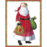 Santa with Wreath Holiday Cards