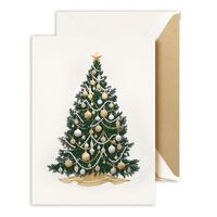 Silver and Gold Beaded Tree Holiday Cards