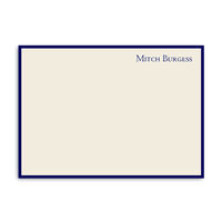 Distinctive Navy Border Ecru Note Cards