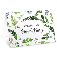 Green Sprigs and Buds Folded Gift Enclosures