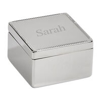 Personalized Square Hinged Jewelry Box