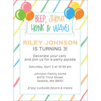 Beep Shout Honk and Wave Invitations