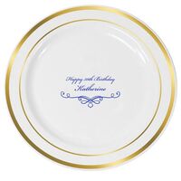 Classic Scroll Premium Banded Plastic Plates